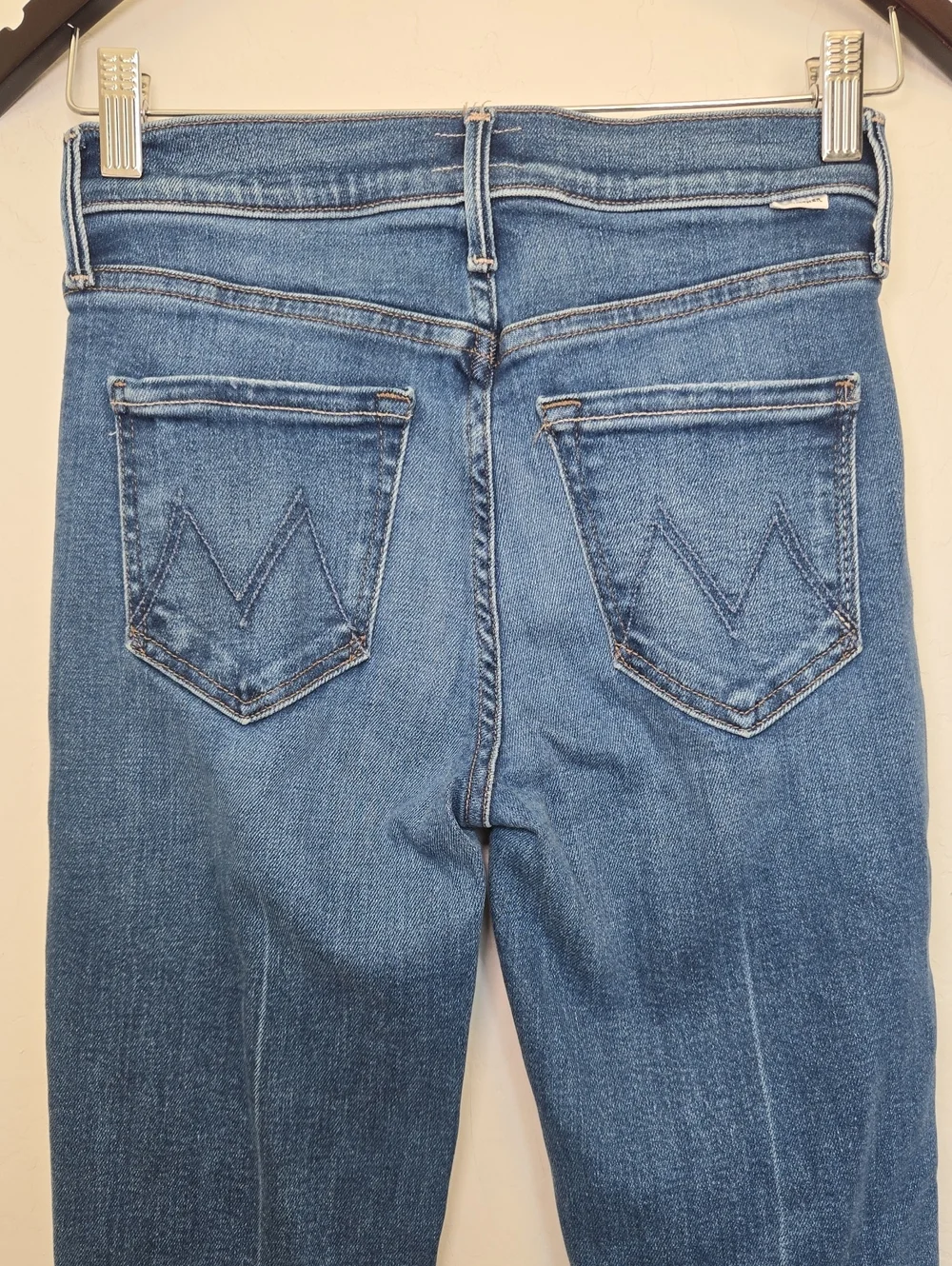 MOTHER The Rascal Hover Jeans Opposites Attract High Waist Straight Leg Size 25